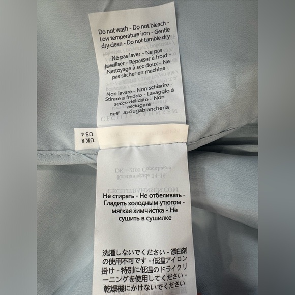 CECILIE BAHNSEN Sade Jacquard Cut Out Midi Dress in Mist Blue - Picture 12 of 14